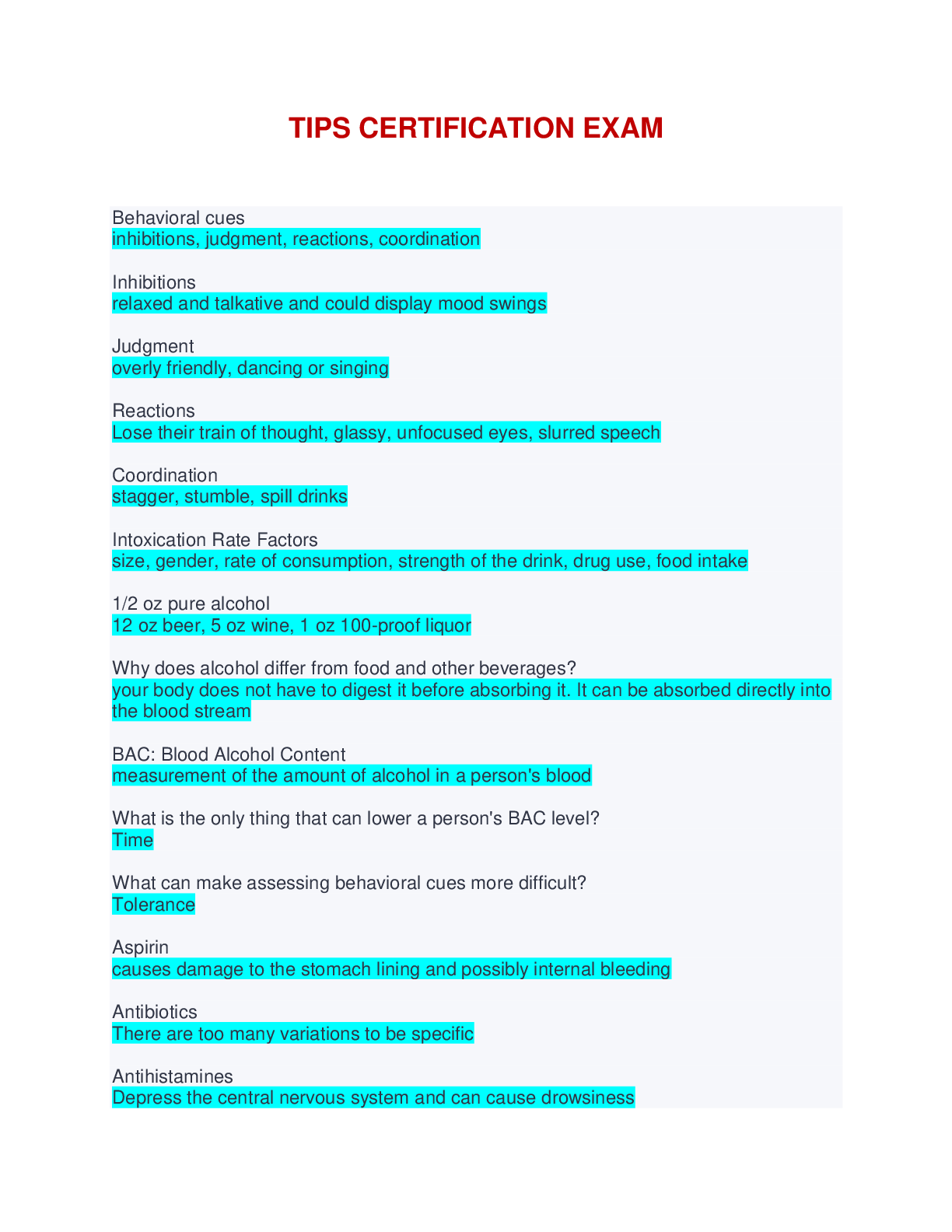 Preview image of TIPS CERTIFICATION EXAM - QUESTIONS AND ANSWERS document